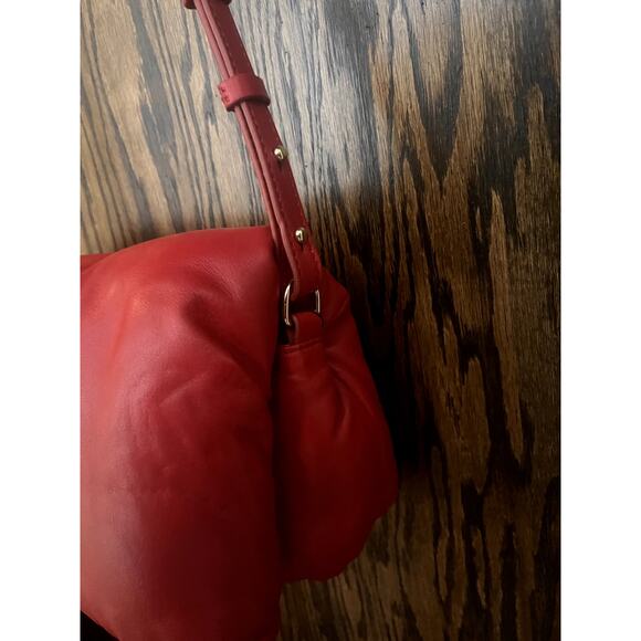 Vince Camuto Genuine Smooth Lamb Leather Bag/Purse Fire Red - Picture 4 of 12